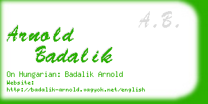 arnold badalik business card